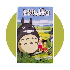 Studio Ghibli Anime Art Trading Card (KK121): Totoro, Satsuki, and Mei 3.25 in